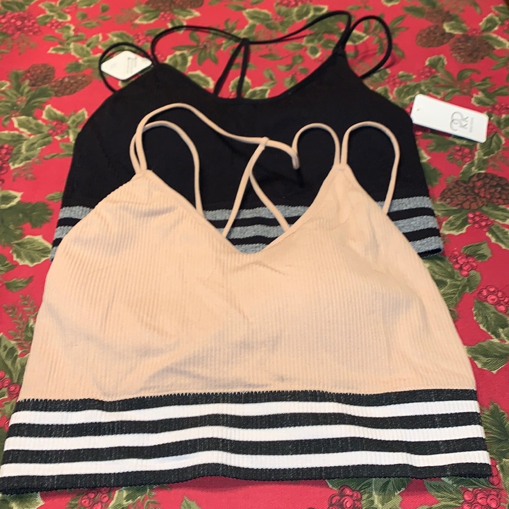 NWT 2 Rene Rofe Seemless Comfort Bras Sz XL.  Black and Blush.
